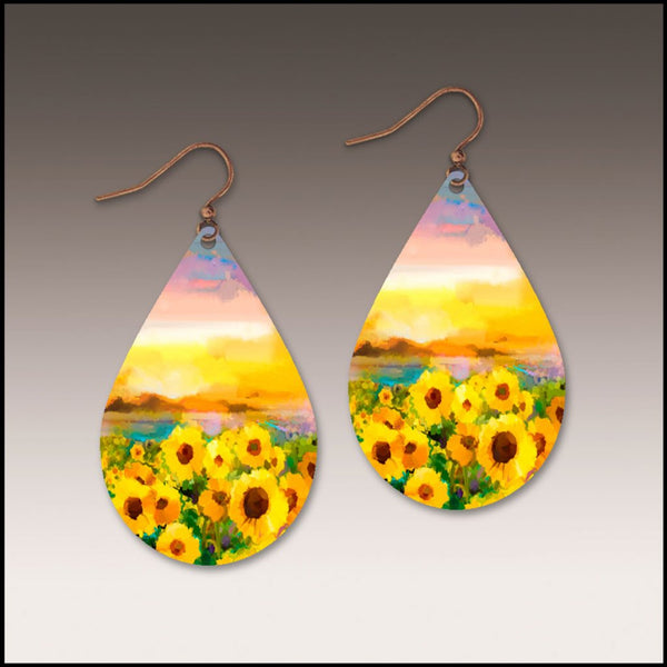 Sunflower Field Large Earrings