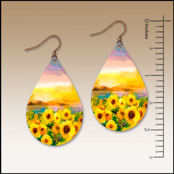 Sunflower Field Large Earrings