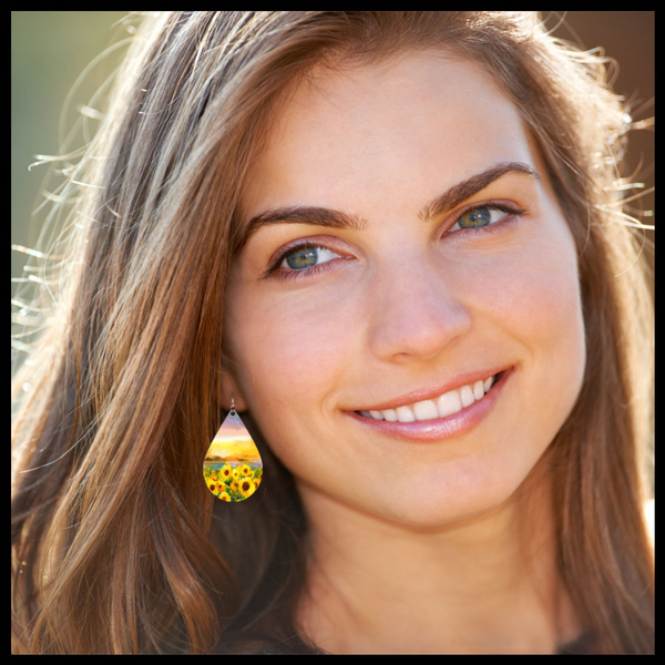 Sunflower Field Large Earrings