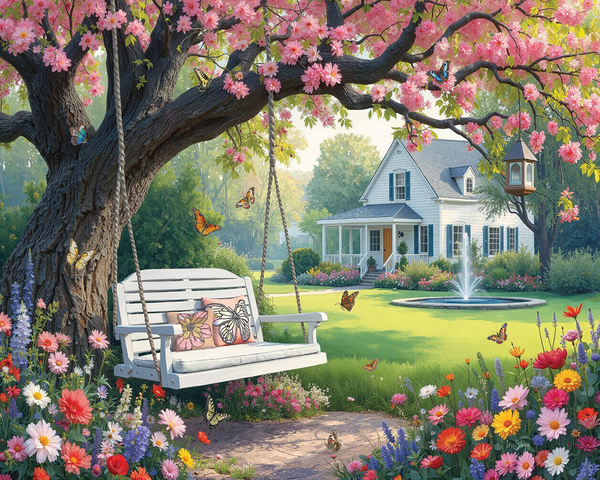 Under Pink Blooms Puzzle