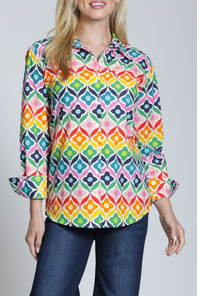 Mod Flowers Boyfriend Shirt