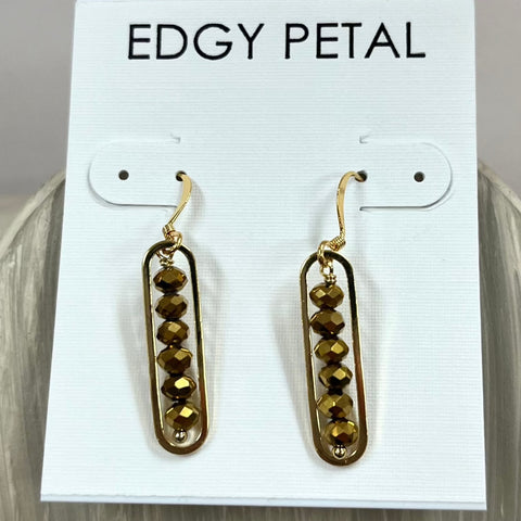 Gold Crystal Peapod Earrings