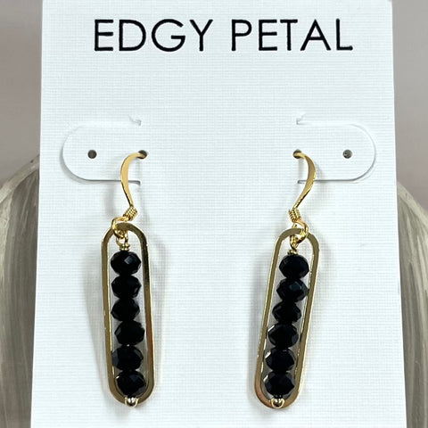 Black Crystal Peapod Earrings