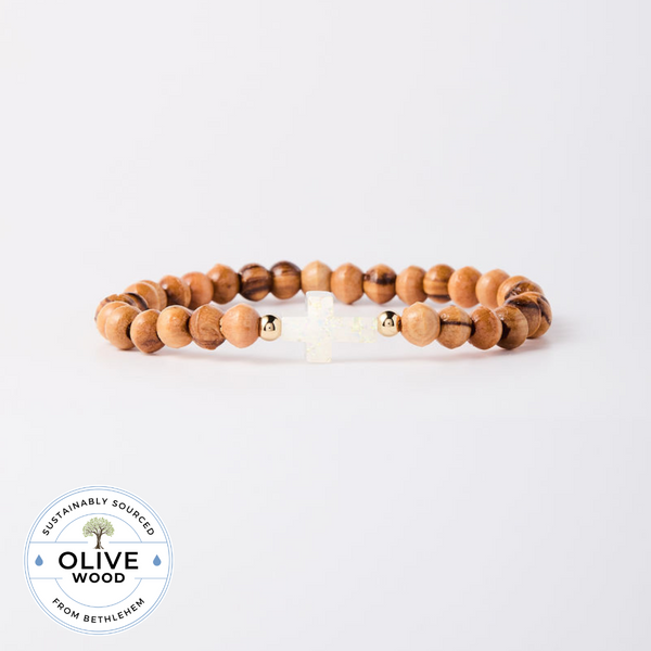 Olive Wood Cross Bracelet