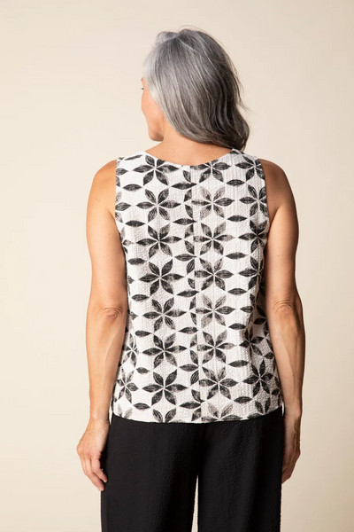Crinkle Crepe Floral Pleat Top