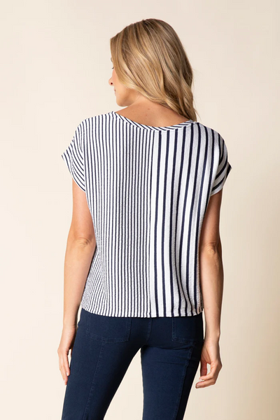 Fine Line Navy Top