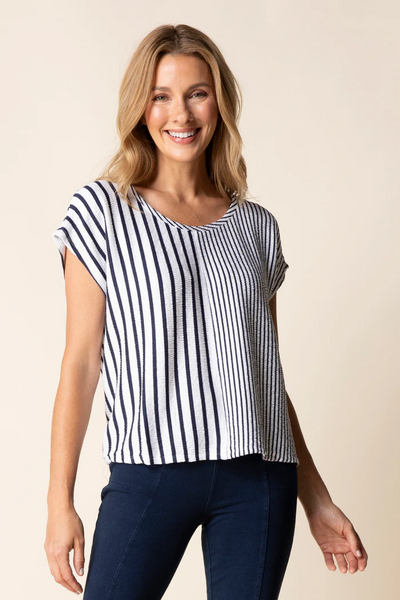 Fine Line Navy Top