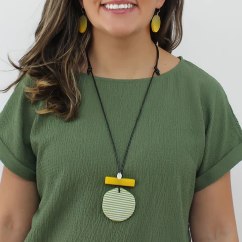 Lime Palms Statement Necklace