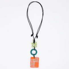 Orange Geovibe Pendent Necklace
