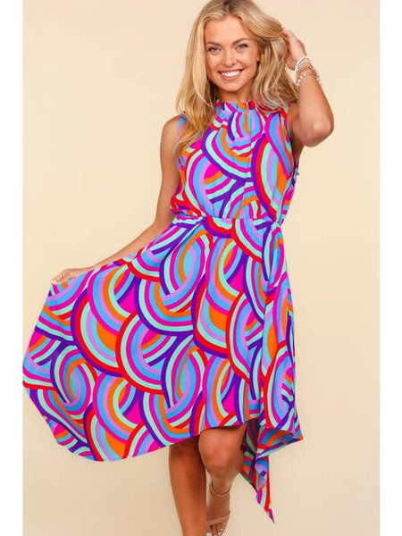 Multi Color Sleeveless Dress