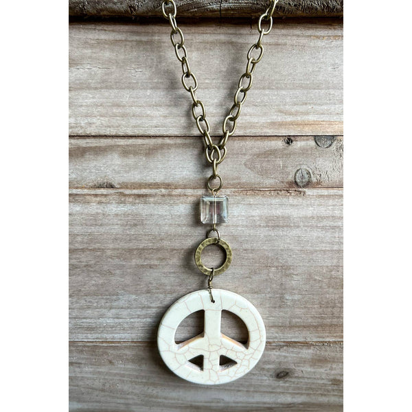 Groovy Peace Necklace White