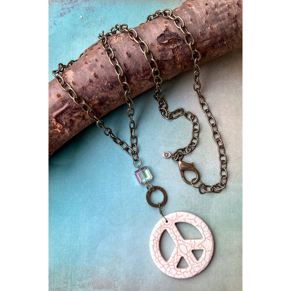 Groovy Peace Necklace White