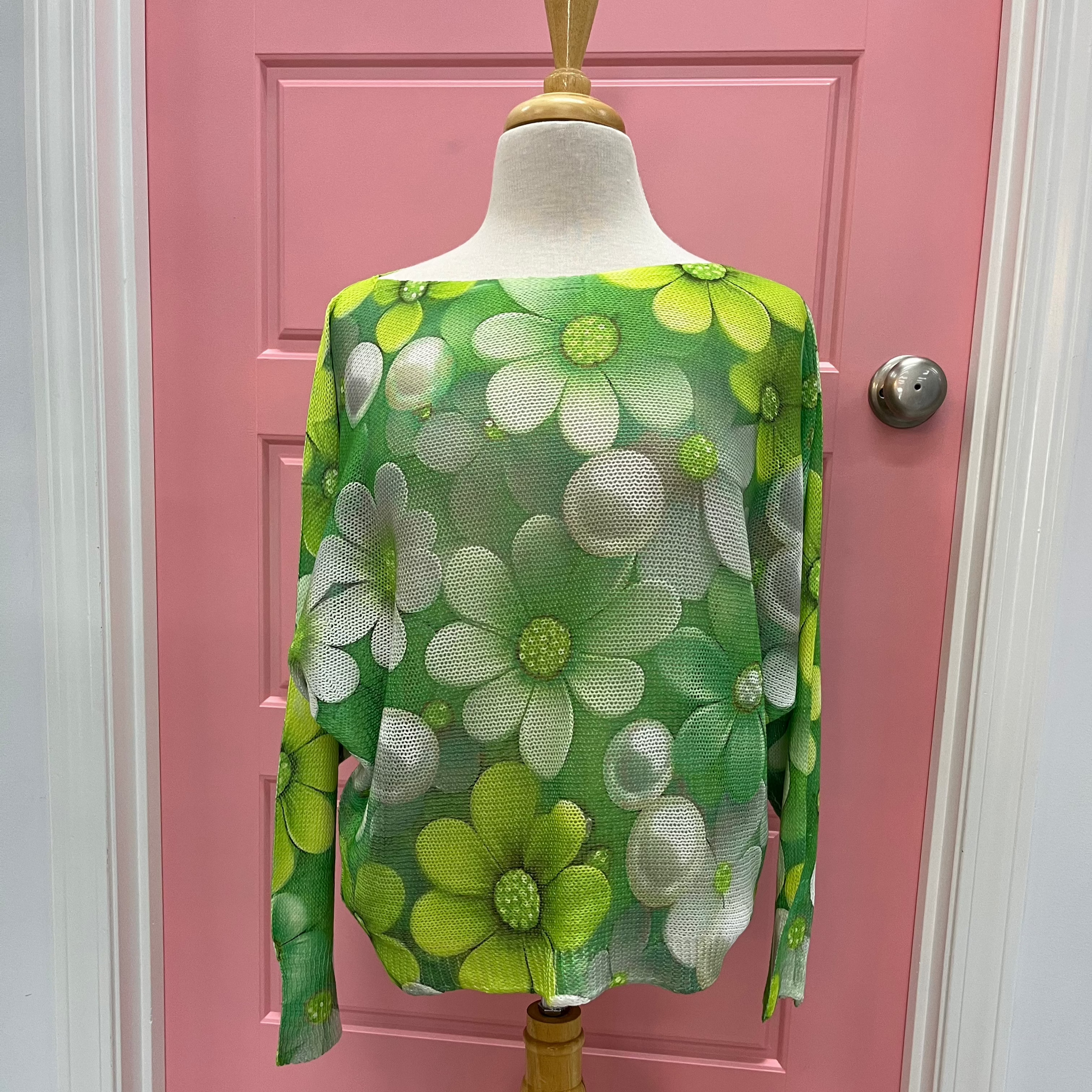 Green Floral Top