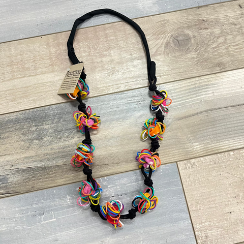 Colorful Cotton Ball Necklace