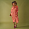 Colette Shirtdress Camel & Pink