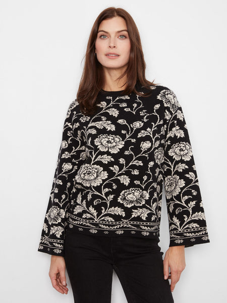 Crew Neck Jacquard Sweater