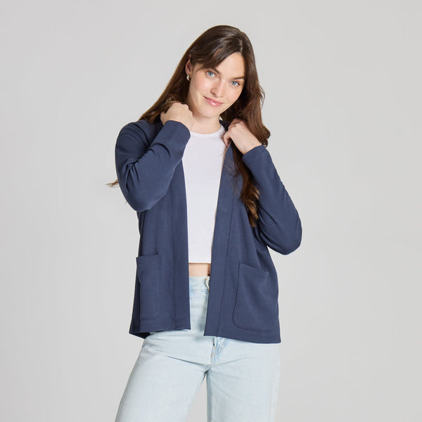 Open Cardigan Ink Blue