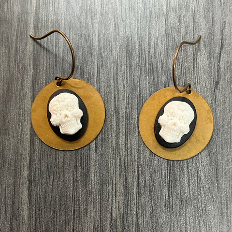 White Skull Earrings