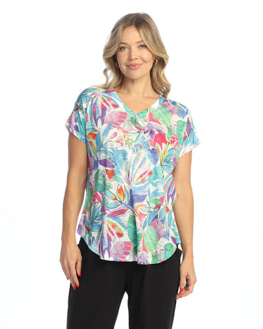 Rio Short Sleeve V Neck Top