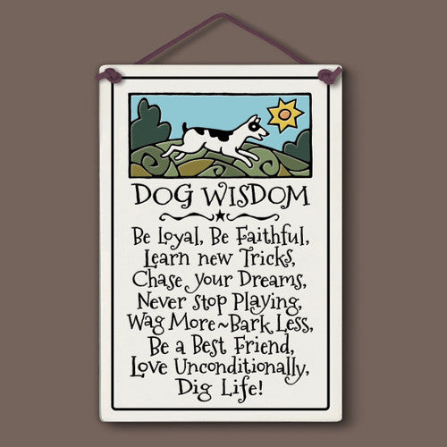 Dog Wisdom Clay Tile