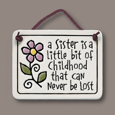 Sister Childhood Clay Tile