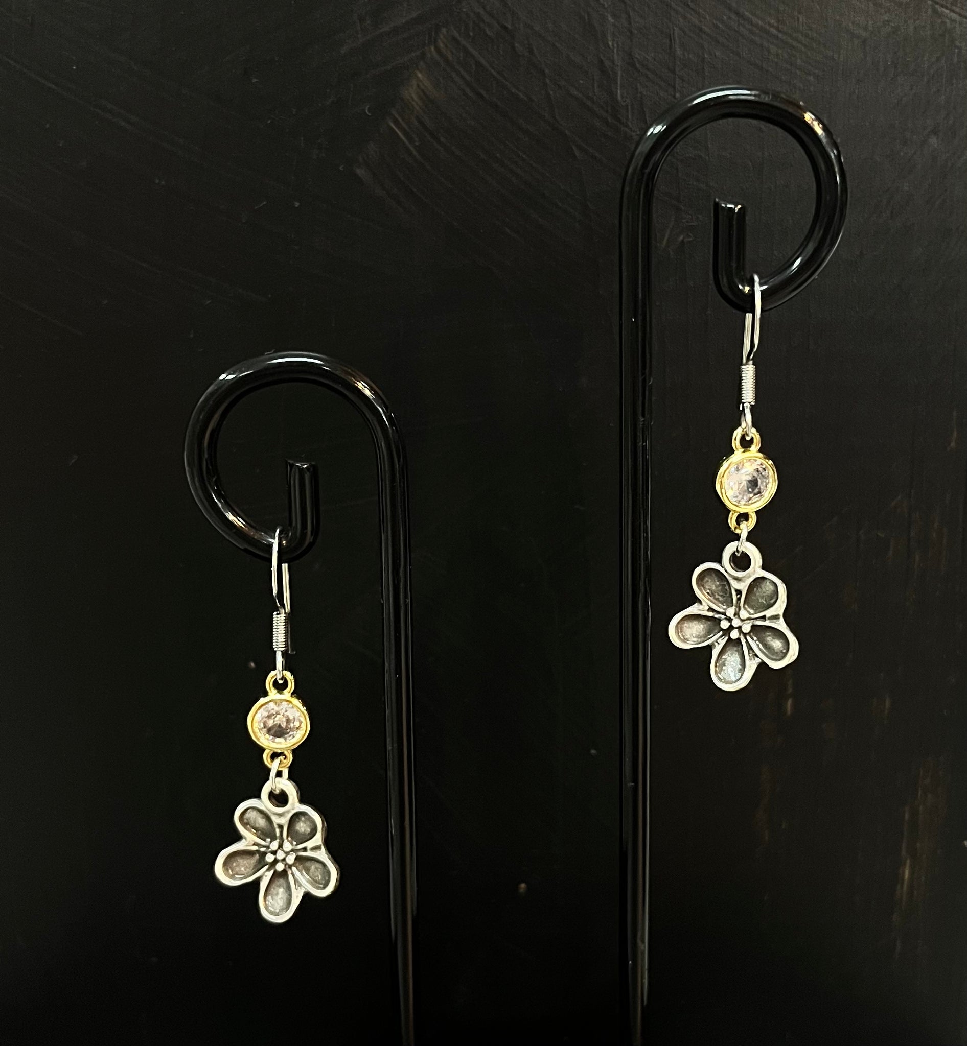 Flower 2 Tone Earrings