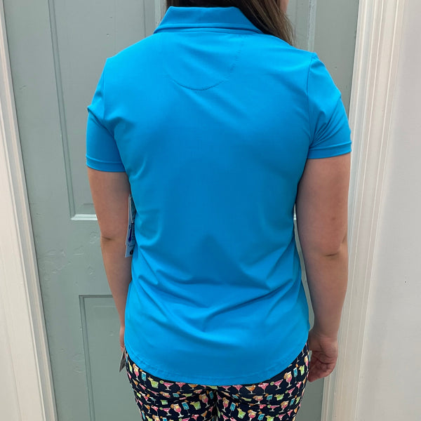 Turquoise Collar Top