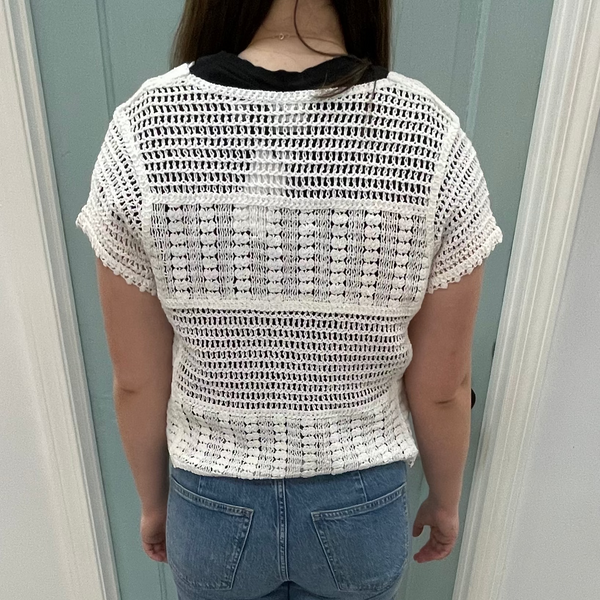 Cropped Cardigan White