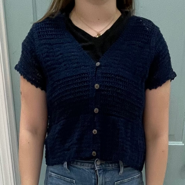 Cropped Cardigan Navy