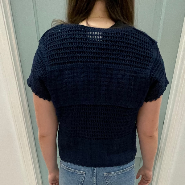 Cropped Cardigan Navy