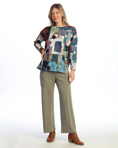 Pampas Accent Seam Pocket Top