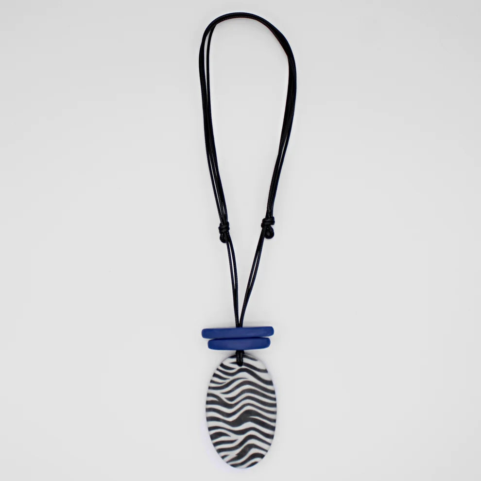 Blue Zebra Necklace