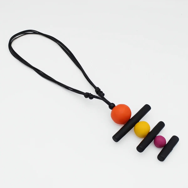 Orange Linear Layers Necklace