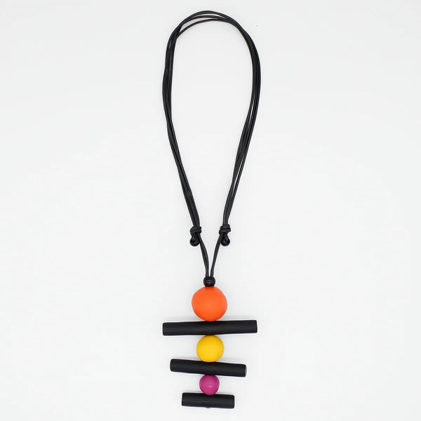 Orange Linear Layers Necklace