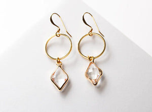 Diamond Crystal Drop Earrings