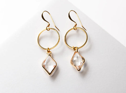 Diamond Crystal Drop Earrings