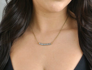 Silver Hematite Arc Necklace