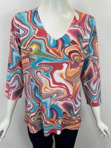 Swirl V Neck Top