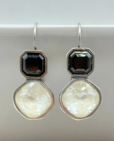 Ivana Jet/Linen Earrings
