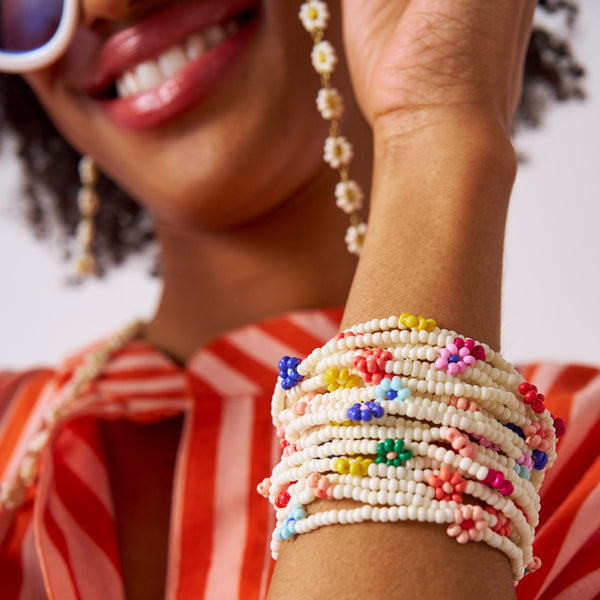 Multi Flower Beaded Bracelet