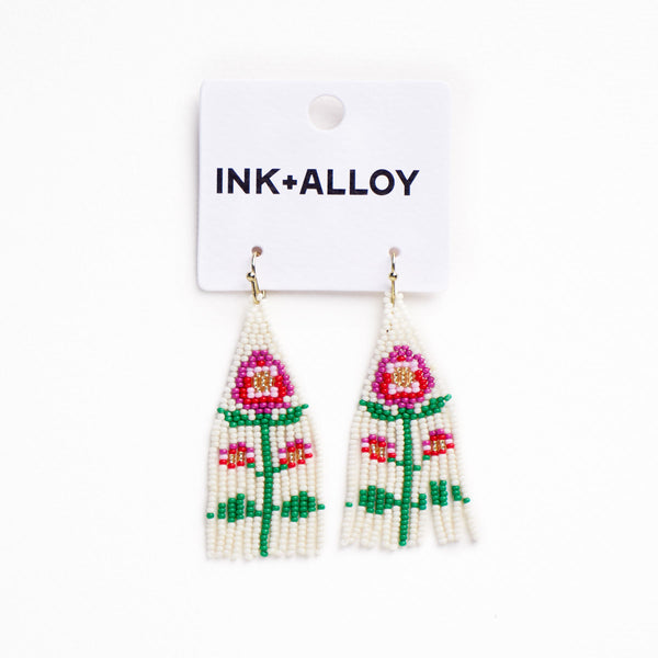 Audrey Hot Pink Poppy Earrings