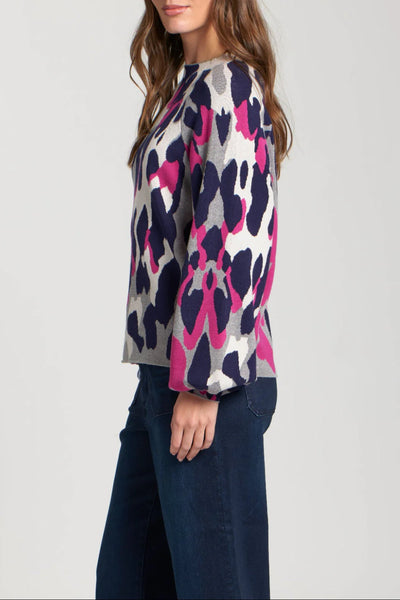 Navy Multi Funnel Neck Sweater