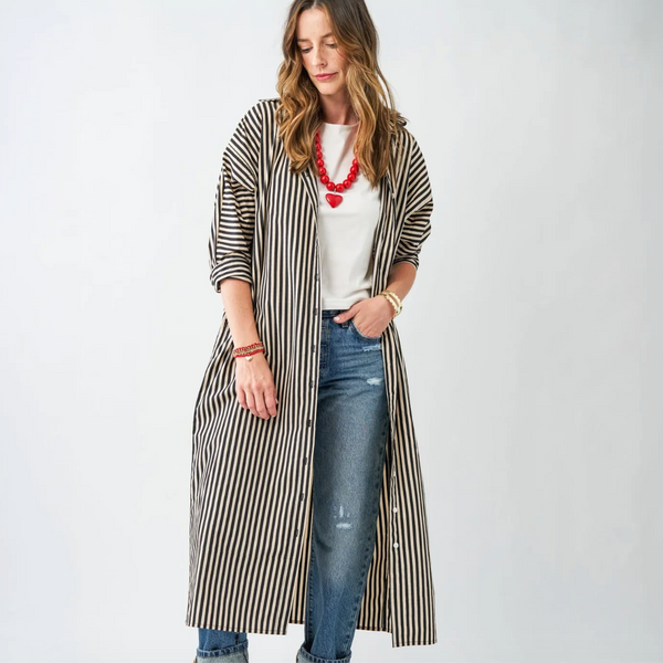 Colette Shirtdress Black/Cream