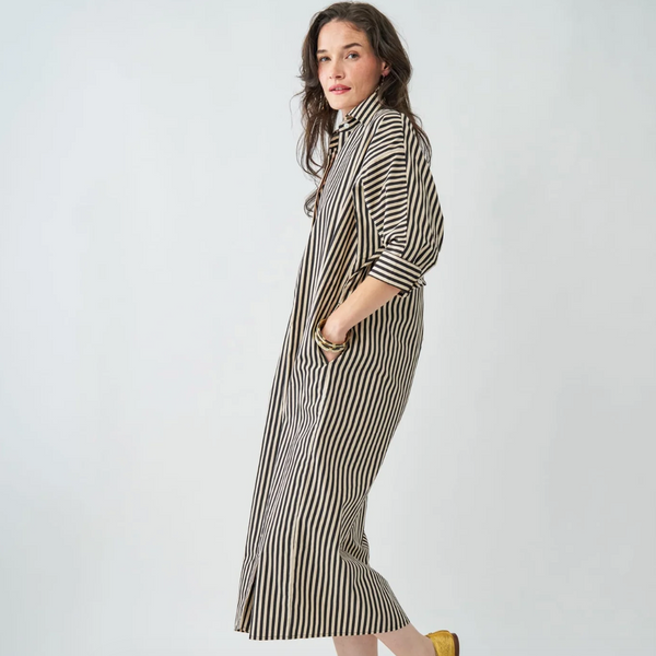 Colette Shirtdress Black/Cream