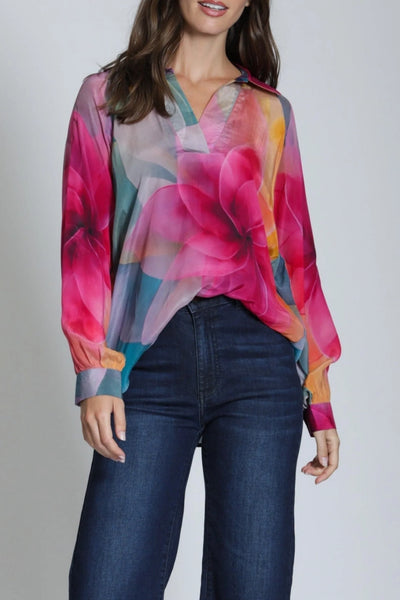 Bright Pink Floral Top