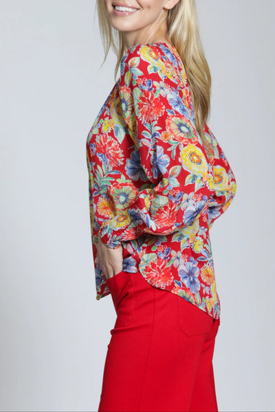 Red Floral Top