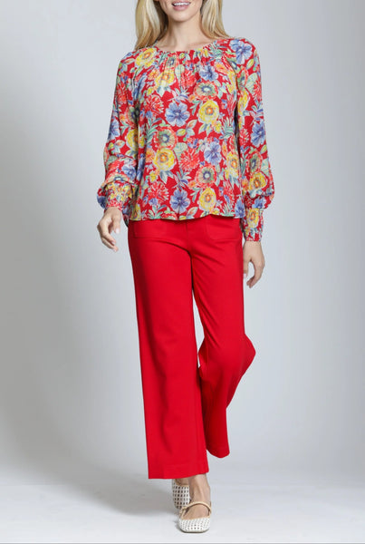 Red Floral Top