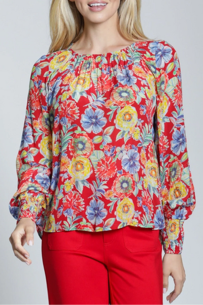 Red Floral Top