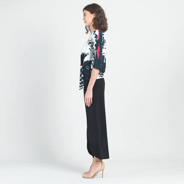 Black Pink Side Tie Top