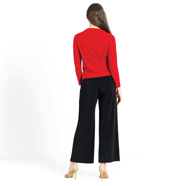 Red Drape Neck Top